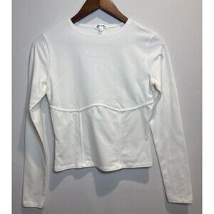 Reformation White Long Sleeve Shirt Women's Size Small Neutral Minimalist